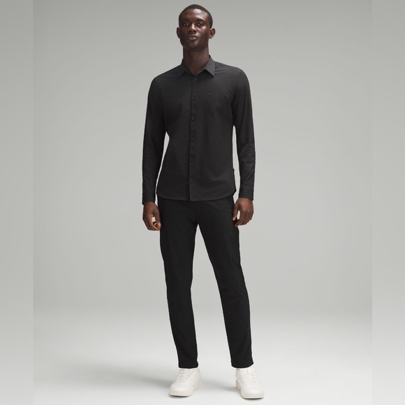 Lululemon New Venture Slim Fit Black Long Sleeve Shirt - Picture 3 of 9
